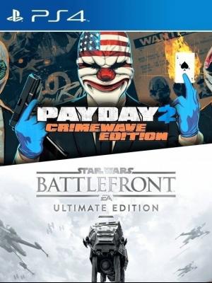 2 JUEGOS EN 1 PAYDAY 2 CRIMEWAVE EDITION MAS STAR WARS Battlefront Ultimate Edition PS4